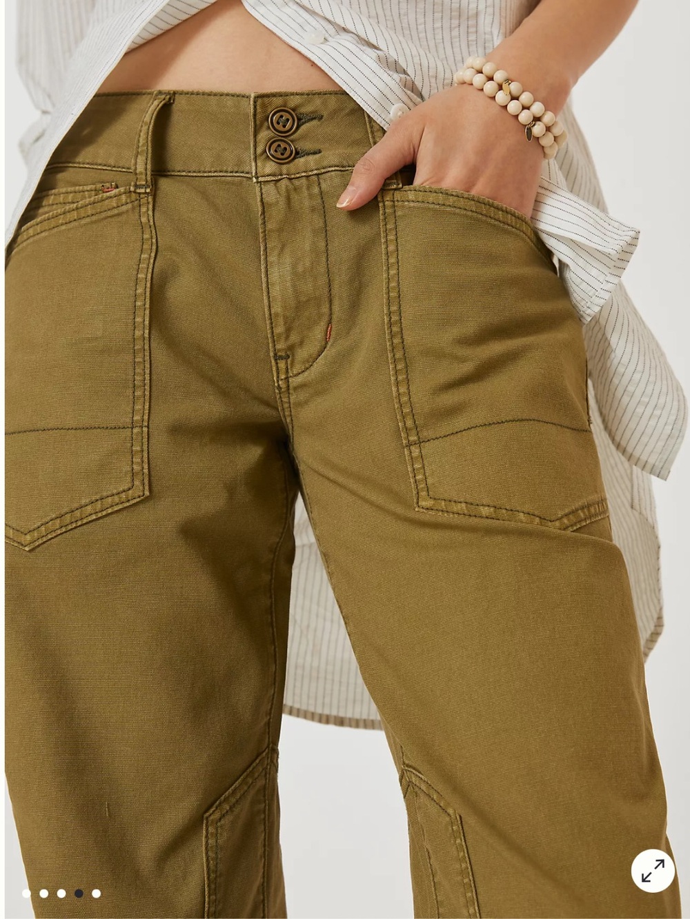 Anthropologie X Pilcro The Wanderer Low-Rise
Trousers Moss Green Cotton 24 - Picture 2 of 11